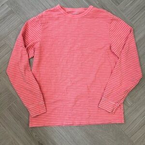 Vineyard Vines Island Crew Coral and Blue Striped Shirt Women's Small